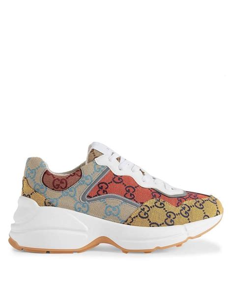 multi color gucci sneakers|gucci canvas sneakers.